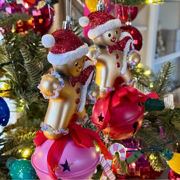 NEW!  Gingerbread Man Red Bell Christmas Ornament - Picture 3 of 6